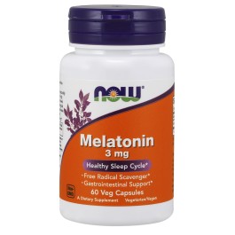 Now Melatonin 3 mg Veg Capsules 60 caps