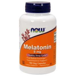   Now Melatonin 5 mg Veg Capsules 180 caps