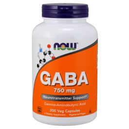 Now GABA 750 mg Veg Capsules 200 caps