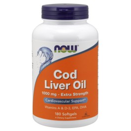 Now Cod Liver Oil Extra Strength 1,000 mg Softgels 180 caps