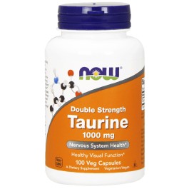 Now Taurine Double Strength 1000 mg Veg Capsules 100 caps