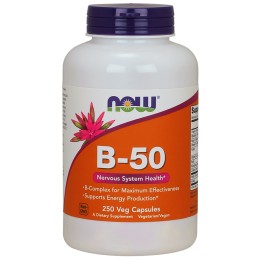 Now Vitamin B-50 mg Veg Capsules 250 caps