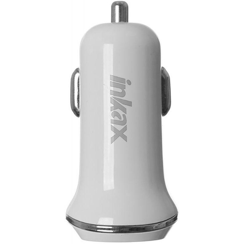 INKAX CD-13 Car charger + Type-C cable 2USB 1A White - зображення 1