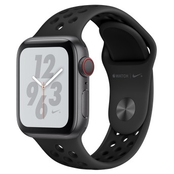 Apple Watch Series 4 Nike+ GPS + Cellular 40mm Gray c. w. Black Nike Sport b. (MTXG2/MTX82) - зображення 1