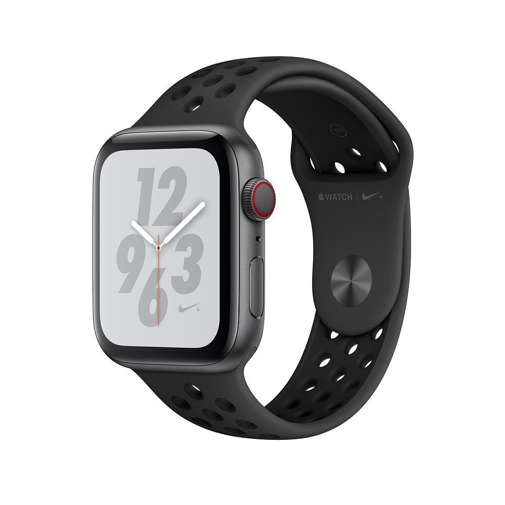 Apple Watch Series 4 Nike+ GPS + Cellular 44mm Gray c. w. Black Nike Sport b. (MTXM2) - зображення 1