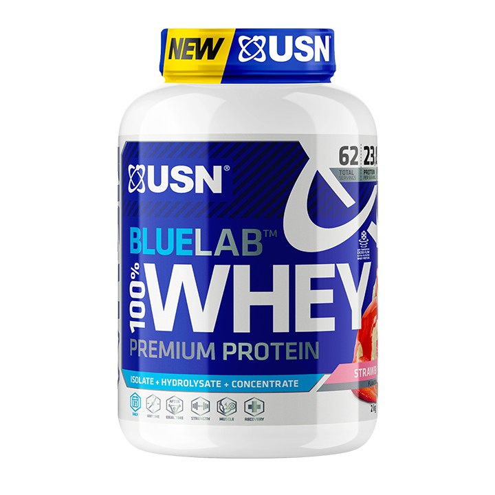 USN BlueLab 100% Whey 2000 g /62 servings/ Strawberry - зображення 1