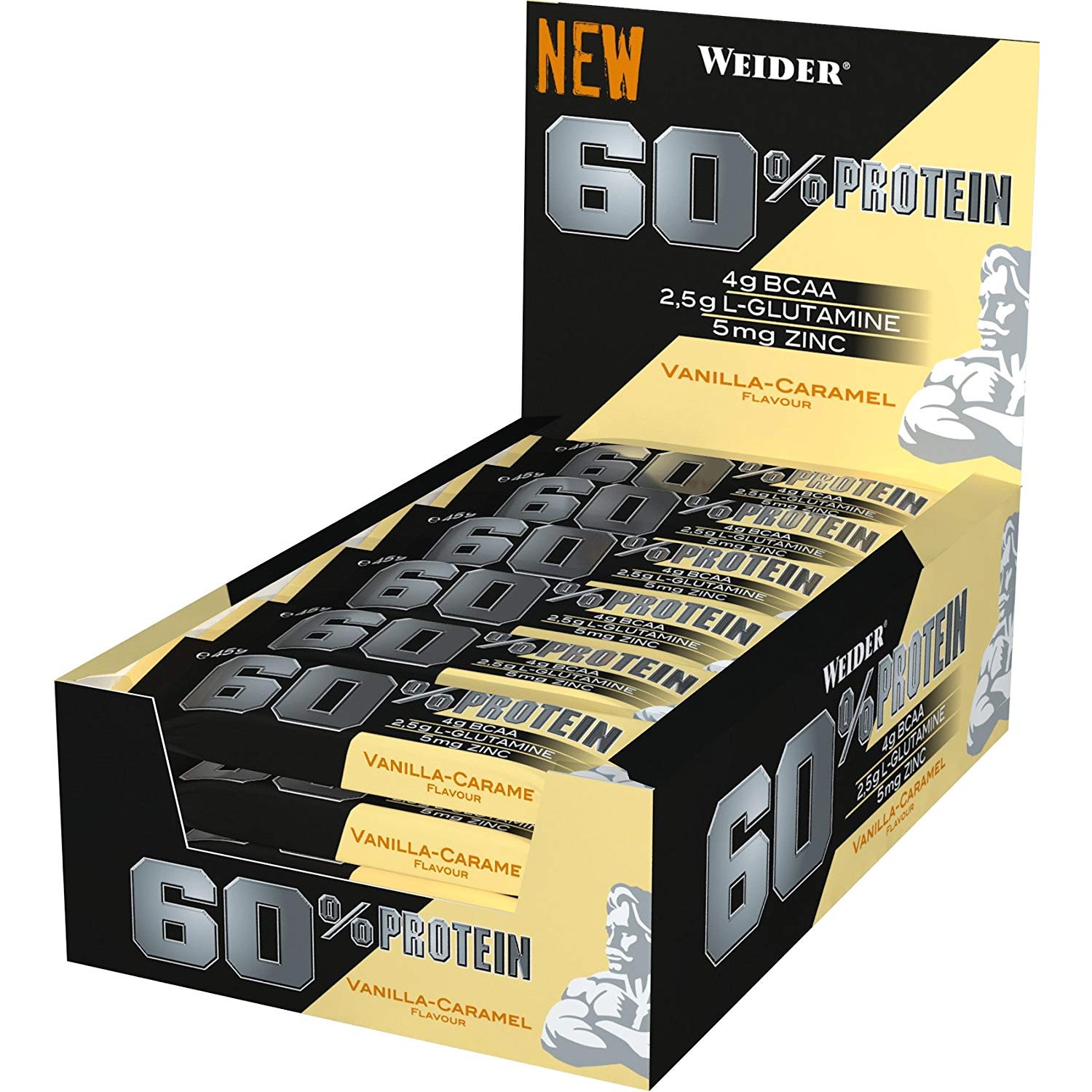 Weider 60% Protein Bar 24x45 g Salted Peanut Caramel - зображення 1