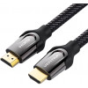 Кабель Vention Nylon Braided Low Profile HDMI Cable 1.5m (VAA-B05-B150)
