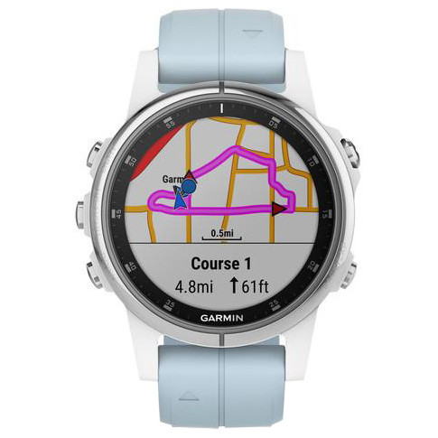 Garmin Fenix 5S Plus Glass,Wht w/Sea Foam Bnd (010-01987-23) - зображення 1