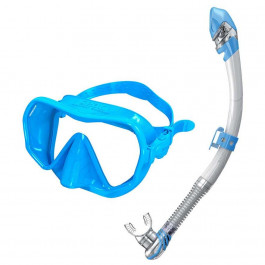 Seac Touch Mask Vortex Dry Snorkel Set, Clear Blue (0890057)