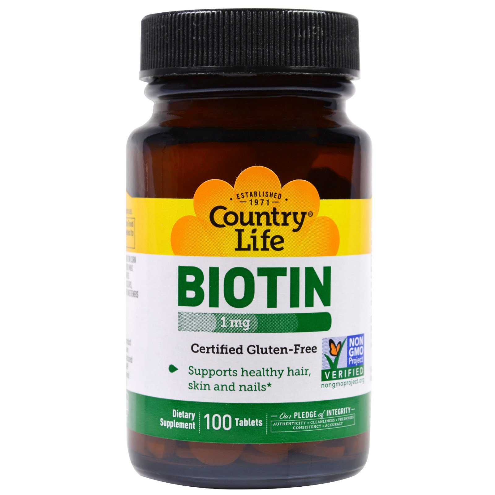 Country Life Biotin 1000 mcg 100 tabs - зображення 1