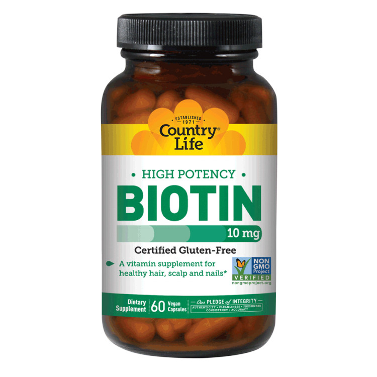 Country Life High Potency Biotin 10 mg 60 caps - зображення 1