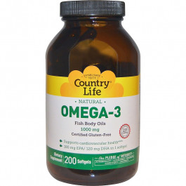 Country Life Omega-3 1000 mg Fish Oil 200 caps