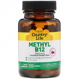 Country Life Methyl B-12 Lozenges 3000 mcg 120 tabs Berry