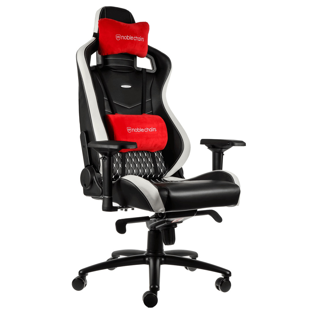 Noblechairs Epic real leather black/white/red (NBL-RL-EPC-001) - зображення 1