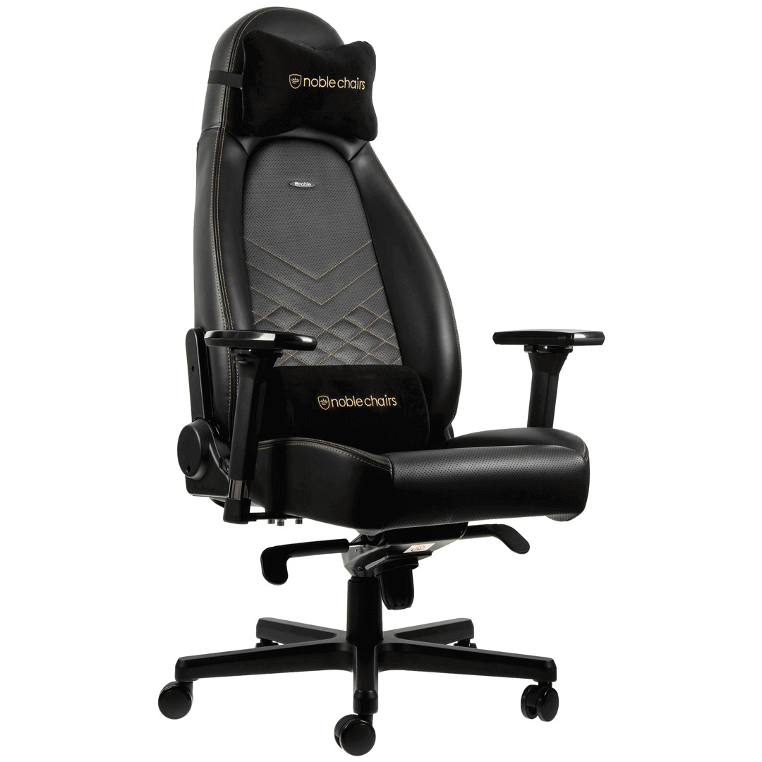 Noblechairs Icon PU leather black/gold (NBL-ICN-PU-GOL) - зображення 1