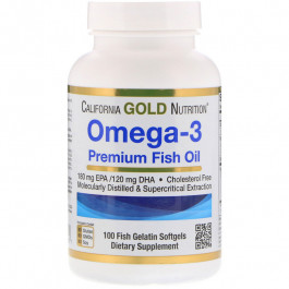 California Gold Nutrition Omega-3 Premium Fish Oil 100 caps