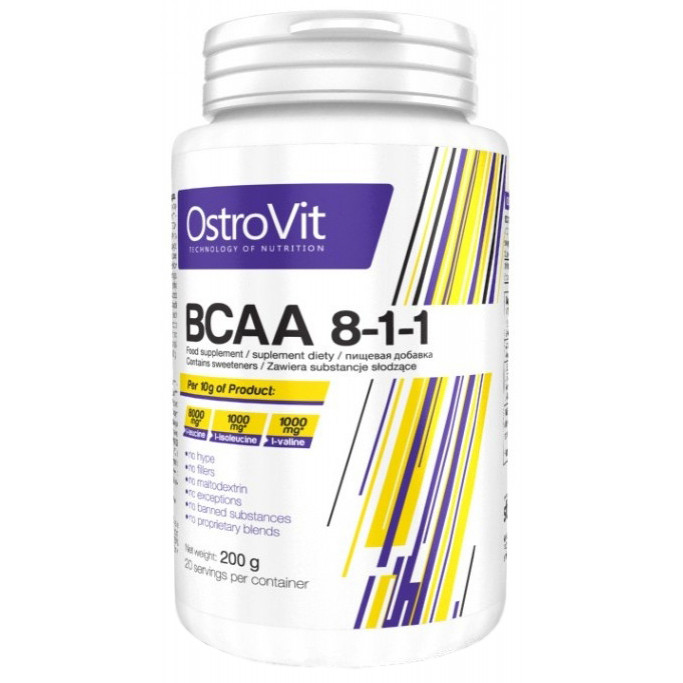 OstroVit BCAA 8-1-1 200 g /20 servings/ Pure - зображення 1