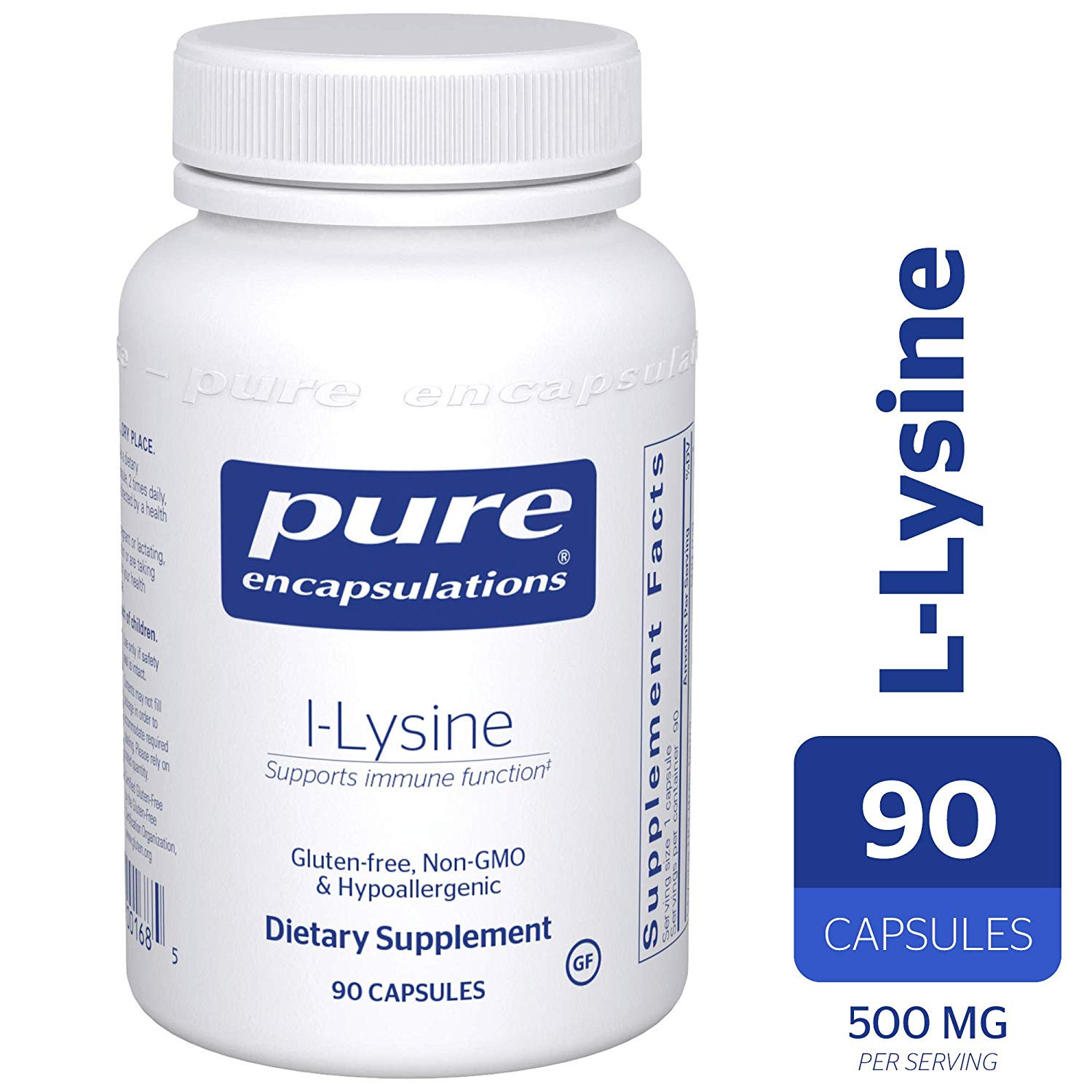 Pure Encapsulations l-Lysine 500 mg 90 caps - зображення 1