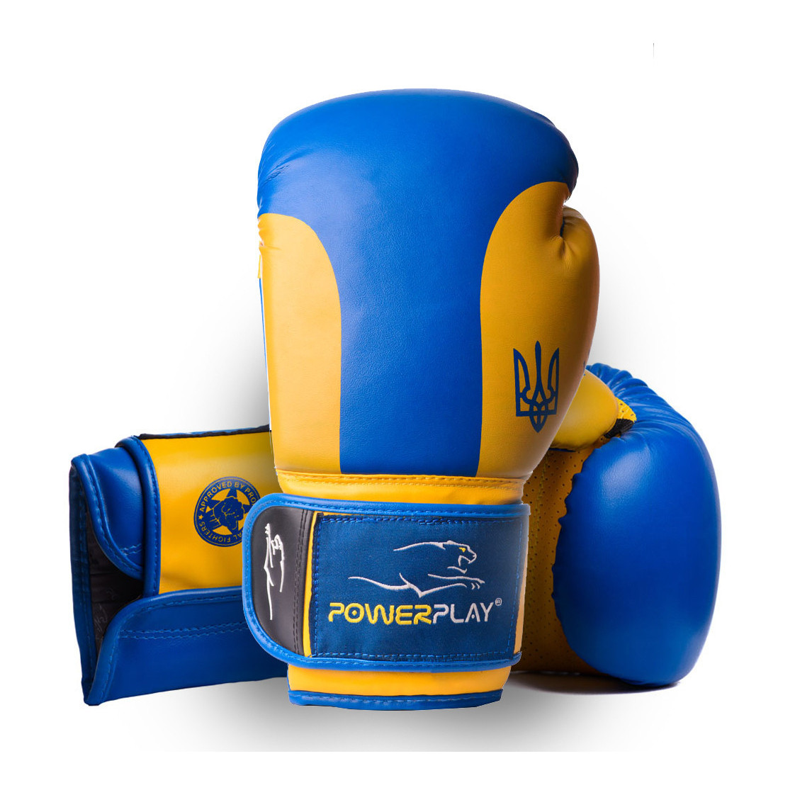 PowerPlay Боксерские перчатки 3021 Ukraine 10oz Blue/Yellow (PP_3021_10oz_Blue-Yellow) - зображення 1