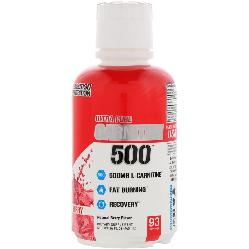 Evlution Nutrition Carnitine500 Liquid 465 ml /93 servings/ Berry - зображення 1