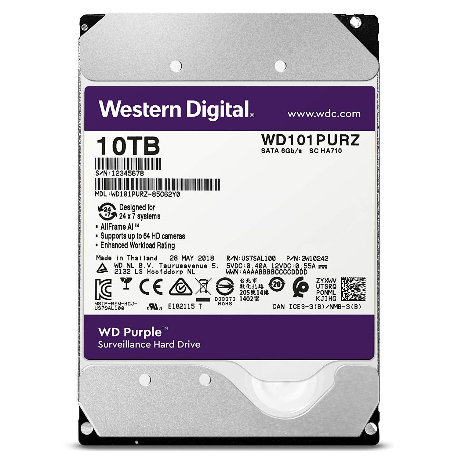 WD Purple 10 TB (WD101PURZ) - зображення 1