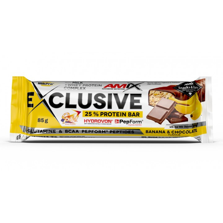 Amix Exclusive Protein Bar 85 g Banana Chocolate - зображення 1