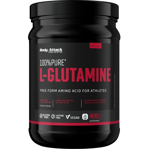 Body Attack 100% Pure L-Glutamine Acid 400 g /40 servings/ Unflavored - зображення 1