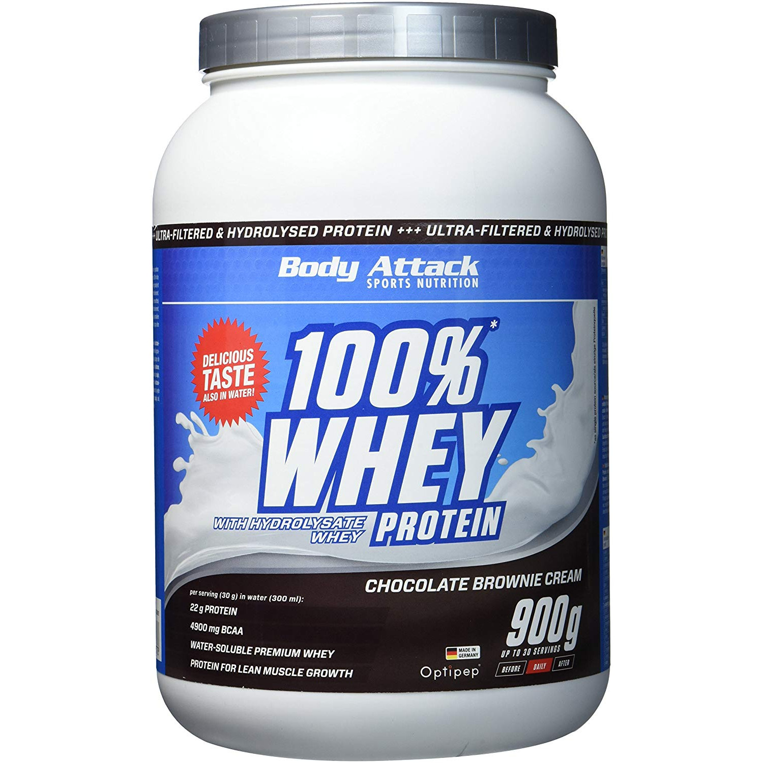 Body Attack 100% Whey Protein 900 g - зображення 1