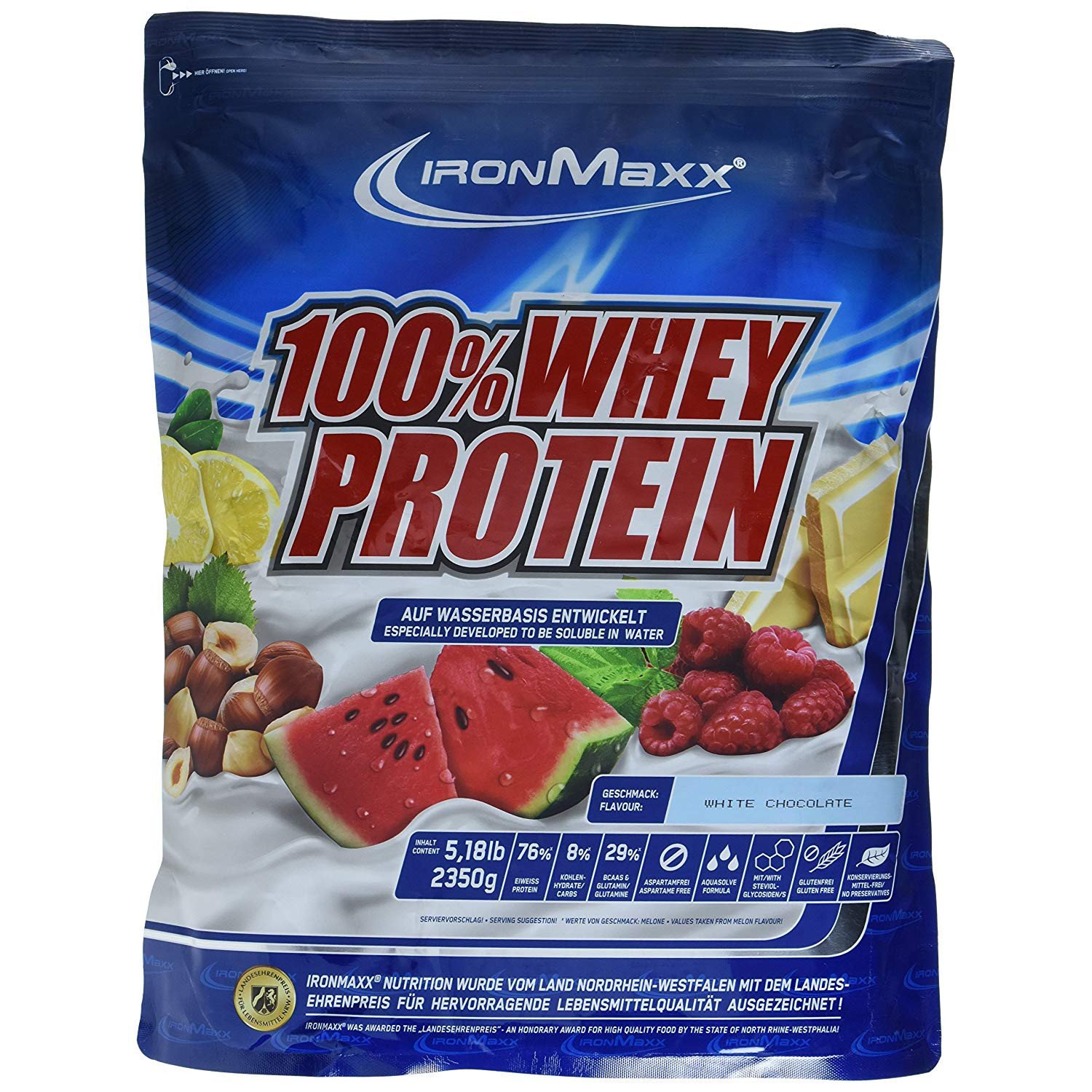 IronMaxx 100% Whey Protein 900 g /18 servings/ White Chocolate - зображення 1