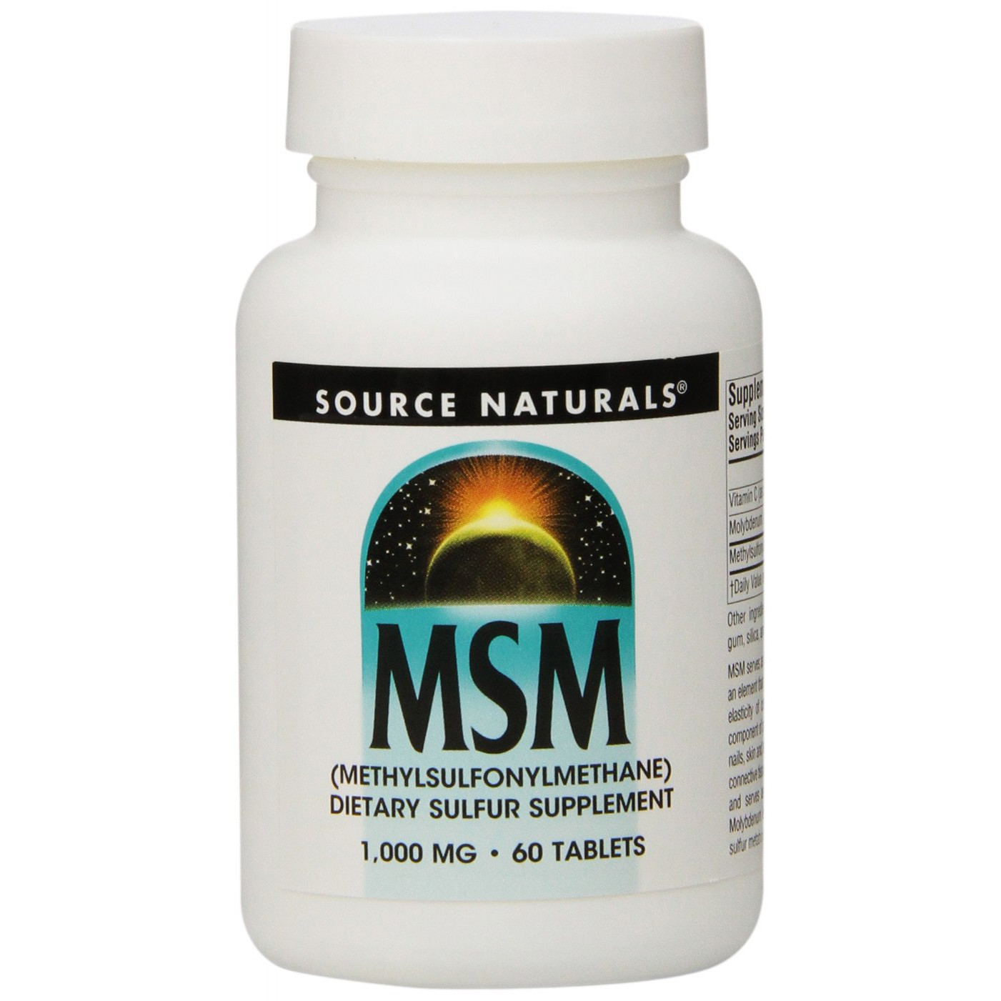 Source Naturals MSM 1000 mg with Vitamin C 60 tabs - зображення 1