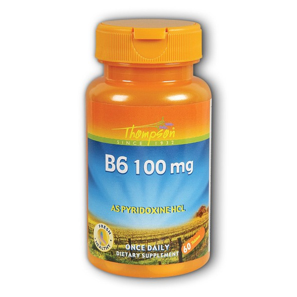 Thompson Vitamin B-6 100 mg 60 tabs - зображення 1