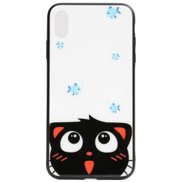   TOTO Cartoon Print Glass Case Apple iPhone X/Xs Cat and fish