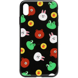   TOTO Cartoon Print Glass Case Apple iPhone X/Xs Line friends Black