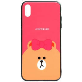   TOTO Cartoon Print Glass Case Apple iPhone X/Xs Line friends Brown