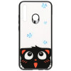 TOTO Cartoon Print Glass Case Huawei P Smart+ 2019 Cat and fish - зображення 1