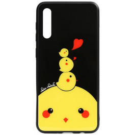 TOTO Cartoon Print Glass Case Samsung Galaxy A50 Chicken Chick
