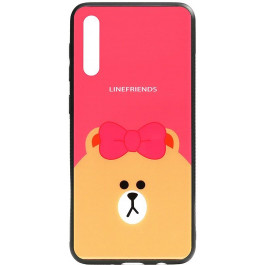   TOTO Cartoon Print Glass Case Samsung Galaxy A50 Line friends Brown