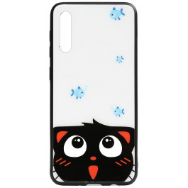   TOTO Cartoon Print Glass Case Samsung Galaxy A70 Cat and fish