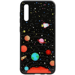   TOTO Cartoon Print Glass Case Samsung Galaxy A70 Planets