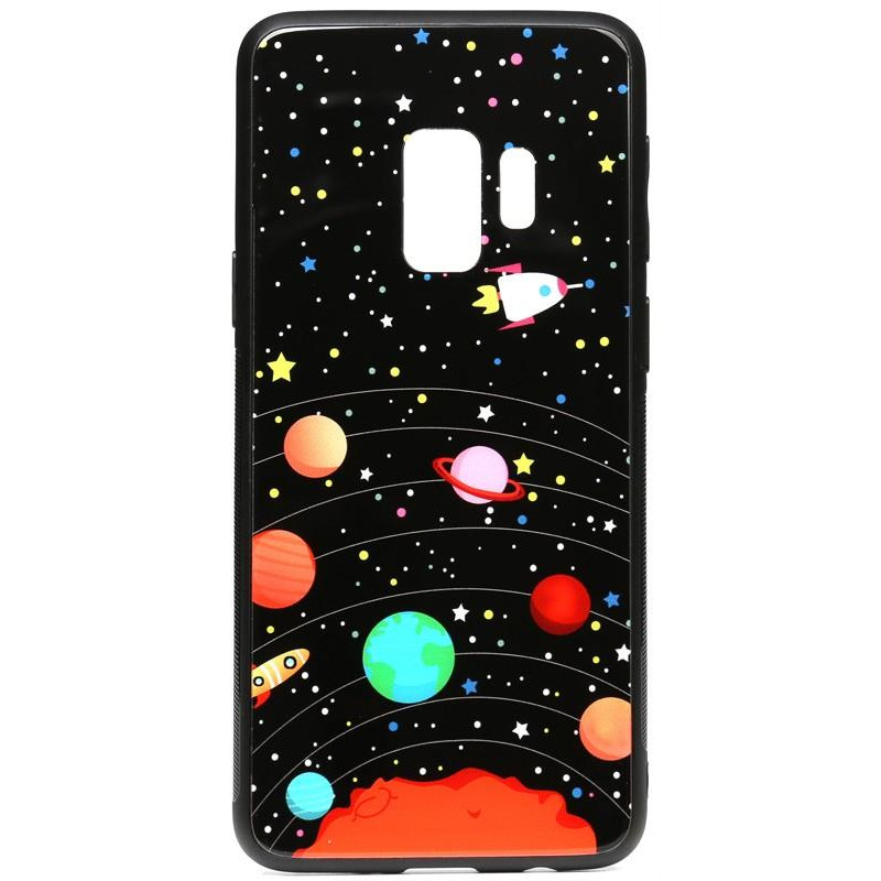 TOTO Cartoon Print Glass Case Samsung Galaxy S9 Planets - зображення 1