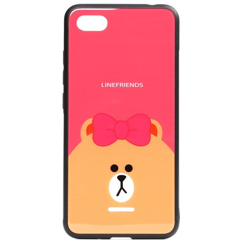 TOTO Cartoon Print Glass Case Xiaomi Redmi 6A Line friends Brown - зображення 1