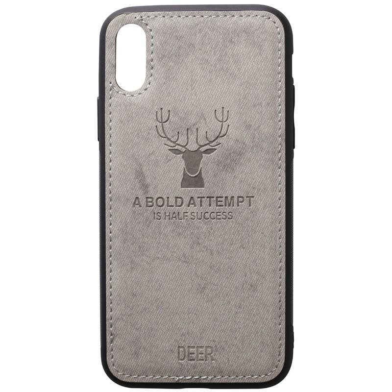 TOTO Deer Shell With Leather Effect Case Apple iPhone X/XS Gr_y - зображення 1