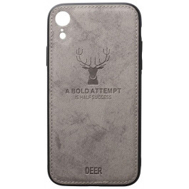 TOTO Deer Shell With Leather Effect Case Apple iPhone Xr Gr_y
