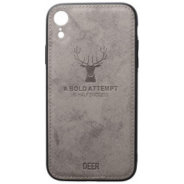   TOTO Deer Shell With Leather Effect Case Apple iPhone Xr Gr_y