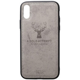   TOTO Deer Shell With Leather Effect Case Apple iPhone XS Max Gr_y