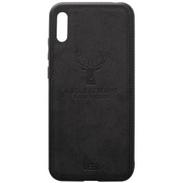   TOTO Deer Shell With Leather Effect Case Huawei Y6 2019 Black