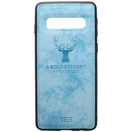   TOTO Deer Shell With Leather Effect Case Samsung Galaxy S10 Blue