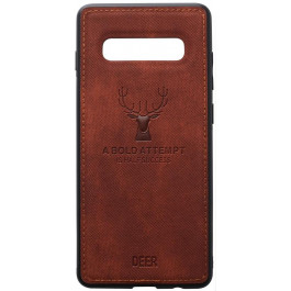 TOTO Deer Shell With Leather Effect Case Samsung Galaxy S10 Brown
