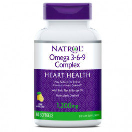 Natrol Omega 3-6-9 Complex 1200 mg 60 caps Lemon